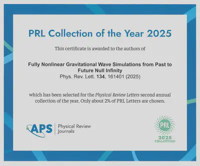 PRL Collection Award Certificate 2025
